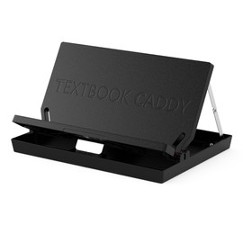 Textbook Caddy Book Stand with Storage | Textbook Stand, Book Holder Stand, University and Recipe Book Stand for Reading, Cookbook Holder, Book Rest