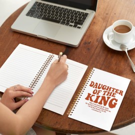 VIIJJUE Christian Notebook, Daughter of the King Bible Journal, Religious Scripture Journals for Writing, Christian Gifts for Women, Church Hardcover Spiral Notebooks, 5.5x8.3 Inch