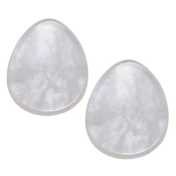mookaitedecor Pack of 2 Natural Clear Quartz Crystal Thumb Worry