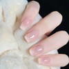 Clataly 24 Pieces Short Rose Gradient False Nails Square Shiny