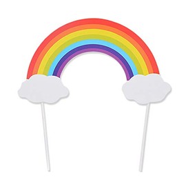Flairs - Decoración para tarta de cumpleaños de Nueva York (paquete de 1 decoración para tartas, diseño de arcoíris y nubes)