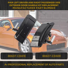 Dasbecan 1 Pair Left Driver and Right Passenger Side Exterior Door Handle Kit Replacement Compatible with Nissan 350Z 2003-2009 Replaces# 80607-CD41E 80607-CD400 (Carbon Fiber)