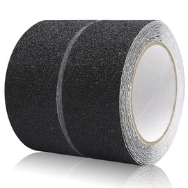 BOMEI PACK Anti-Slip Tape, Black Anti-Slip Tape, PVC Mineral Particle Type, 2.0 inches (50 mm) x 16.4 ft (50 mm) x 16.4 ft (5
