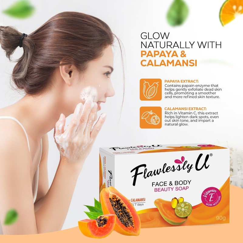 Flawlessly U Papaya & Calamansi Face & Body Beauty Soap