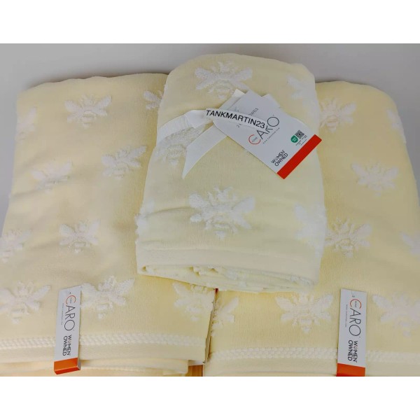 CARO Home (2) Bath Towels (2) Hand Towels Soft Yellow