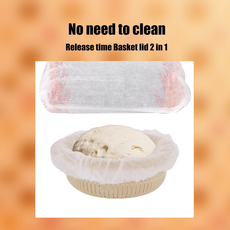 BOXOB 100pcs Bread Proofing Basket Cloth Liner, Disposable Non-Stick Dough