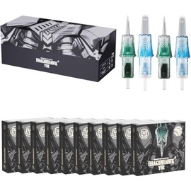 Dragonhawk Agujas de tatuaje Yue - 50 unidades en varios tamaños: 1003RL, 1009RL, 1211RL, 1007RM y 1213RM. Cartuchos desechables de agujas de tatuaje Round Liner Magnum para máquina de tatuaje rotativ