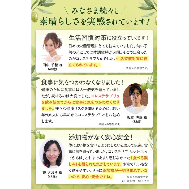 ナチュレライフ コレステサプリ α 60粒 (30日分) 生活習慣 サポート オリーブ サプリ 添加物一切不使用