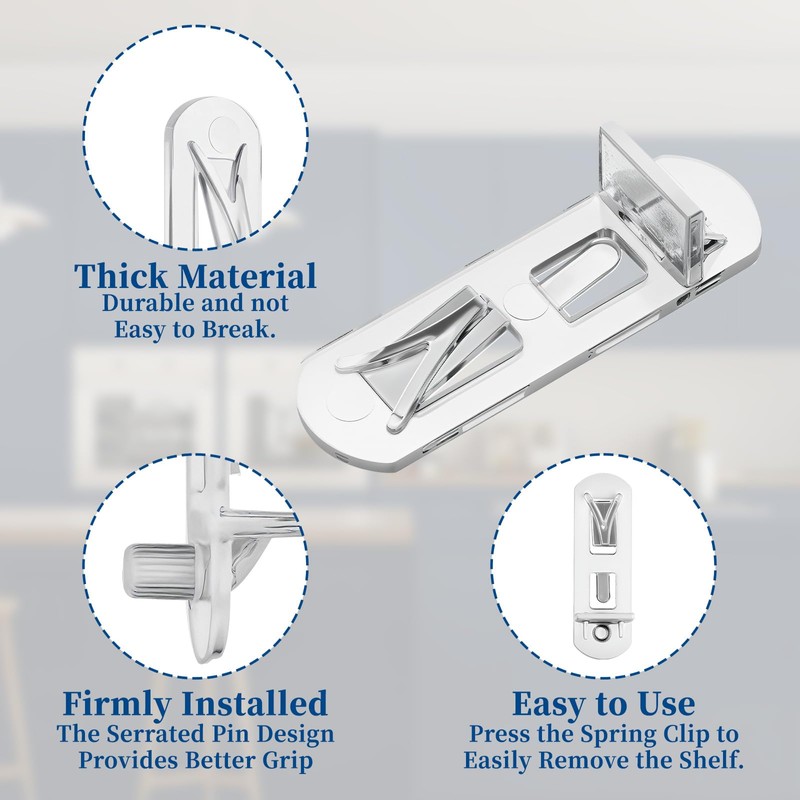 Shelf Support Peg 30PCS Clear Plastic Locking Cabinet Shelf Clips