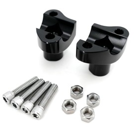 Cyreedom Black CNC Motorcycle Handlebar Risers for Harley Dyna FXDL FXD Fat Boy Heritage Softail FL Sportster XLH XL 883 1200-1 7/10 (1.7'') Tall, 1 Bar, Bottom Mount (Black)