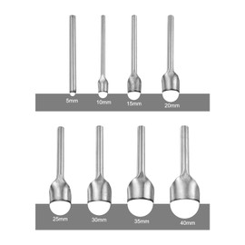 QUARKZMAN Pack of 8 Semicircular Leather Punches, 5 mm - 40 mm, Leather Cutter Bow Curve, Belt End Cutter, Iron Semicircle Punch Tool for Craft Strap, Belt, Purse and Bag