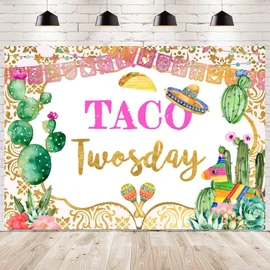 Fiesta Taco Twosday Birthday Banner Taco Twosday 2nd Birthday Backdrop Mexican Fiesta Theme Birthday Party Photography Background
