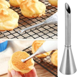 4pcs Stainless Steel Injector Nozzle with Long Puff Pastry Cream for Filling Donuts, Cupcakes