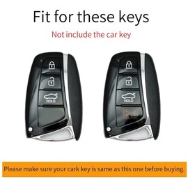 ontto Car Key Case Fits Hyundai Santa Fe DM IX45 Grandeur Azera Equus Genesis L110 G80 ABS Key Cover Key Case Key Case Key Box Key Protection Carbon Fibre Black