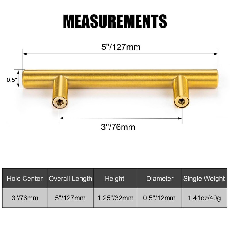 CZC HOME 6 Pack 5 Inch Cabinet Pulls, Stainless Steel