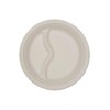 Lucgel, 2 Compartments Round 22 cm Compostable Cellulose Pulp Plate,