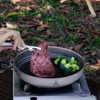 SILVERANT Titanium Camping Plates, Outdoor Dishware with Folding Handle Portable
