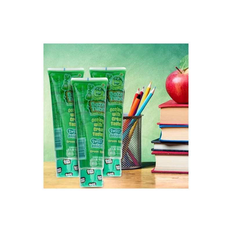 Ooze Tube Liquid Candy Green Apple, 4 Ounce Each (Pack
