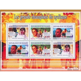 Prophila Collection Guinea 5426-5431 Kleinbogen (kompl. Ausgabe) postfrisch ** MNH 2008 Große Champions des Radsports (Briefmarken für Sammler) Fahrräder