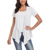 Exchic Women's Open Front Cardigan Irregular Hem Short Sleeve Outfits
