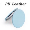 Compact Mirror for Purse, PU Leather Round Shell, Double-Sided 1X/2X