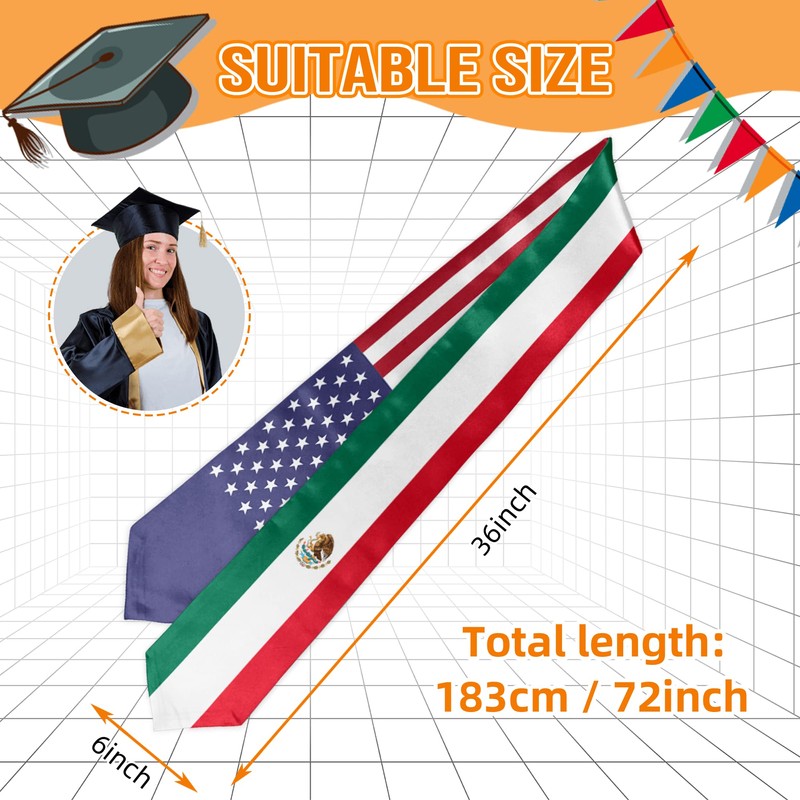 Vcmaluco Graduation Stole Sash American Guatemala Flag Graduation Stole Sash