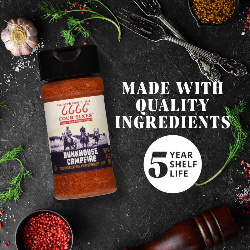 6666 Four Sixes Bunkhouse Campfire Seasoning, 3.4 Ounce