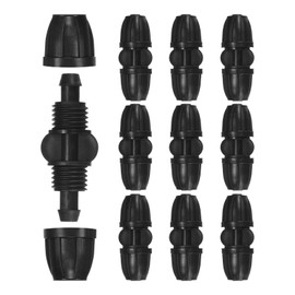 M METERXITY 10-Pack Drip Irrigation Barbed Locking Fittings, 3/8 Inch Tubing Connector Plastic Coupling for Greenhouse/Aquarium/Garden Watering System, Drip Irrigation Parts