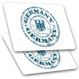 Rectangle Stickers (Set of 2) 10cm - Germany German Travel Stamp Laptop Tablet Luggage Scrapbook #4620