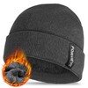 FORVEVO Mens Beanie Hat, Thermal Winter Beanie with Soft Fleece