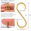 10 Pcs Heavy S Copper Hooks,S Brass Hooks for Hanging