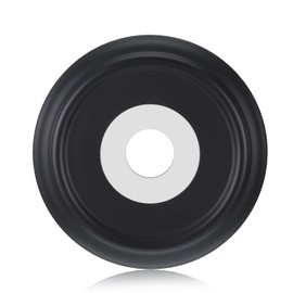 Bathtub Faucet Cover Ring, Metal Tub Spout Cover Stainless Steel Bathtub Spout Trim Plate Ring with Foam Gasket 1-1/2 Inch ID and 3-5/8 Inch OD(Black)