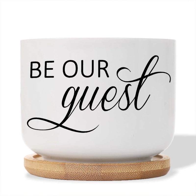 DecStic Be Our Guest Ceramic Planters Bible Verse Planters for