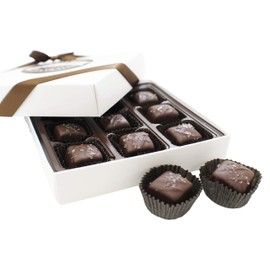 Vermont Nut Free Chocolates Boxed Chocolate Caramels (Dark Sea Salt) 9-Piece