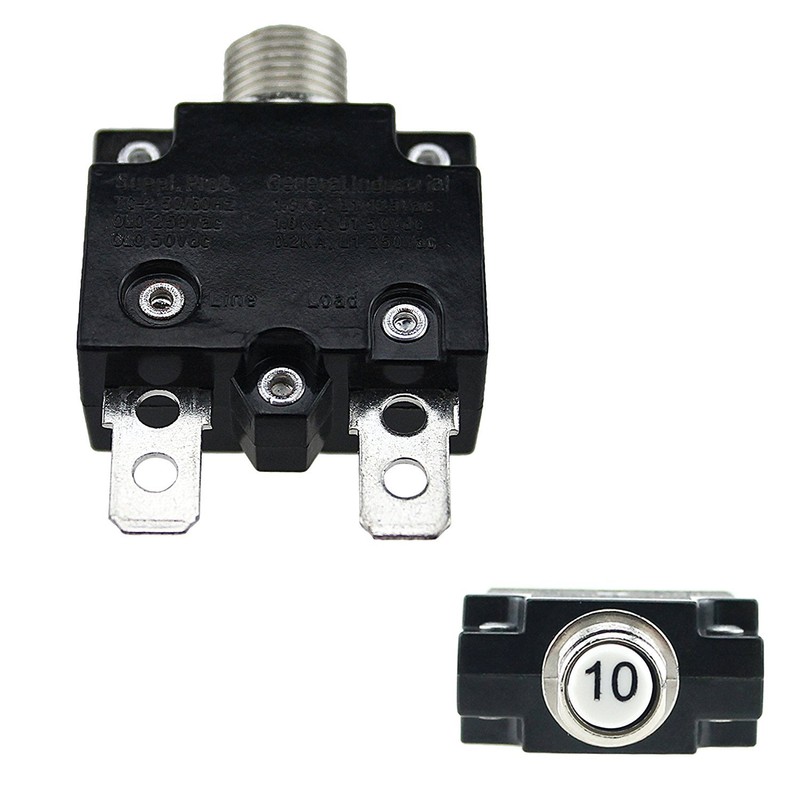 T Tocas 5pcs Push Button Reset 10A Circuit Breakers with