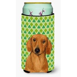 Caroline's Treasures LH9177TBC Dachshund St. Patrick's Day Shamrock Portrait Tall Boy Hugger Can Cooler Sleeve Hugger Machine Washable Drink Sleeve Hugger Collapsible Insulator Beverage Insulated Hold