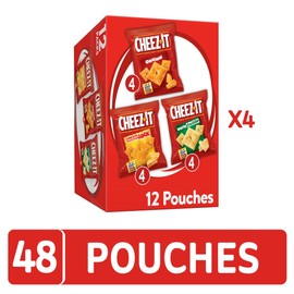 Cheez-It, Baked Snack Cheese Crackers, Variety Pack, Original, White Cheddar, Cheddar Jack, 12.1oz (4 Count)