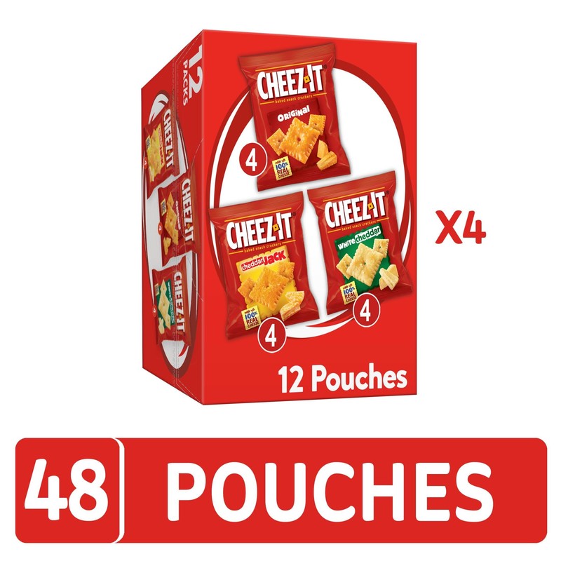 Cheez-It, Baked Snack Cheese Crackers, Variety Pack, Original, White Cheddar,