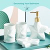Bathroom Accessories Set, 4 Pcs Beach Starfish Ensemble Sets Ceramic
