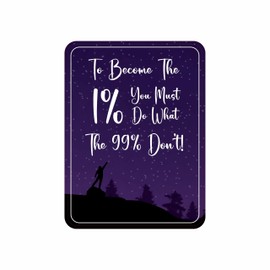 Portrait Round Plus To Become The 1% You Must Do What the 99% Don't Wall or Door Sign | Inspiration and Motivation Affirmation Quote - Medium