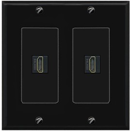 RiteAV HDMI Wall Plate 2 Port - 2 Gang [Black/Black]