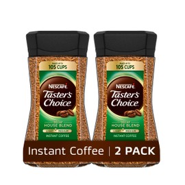 NESCAFÉ Taster's Choice Instant Coffee, Light Medium Roast, Decaf House Blend, 2 Jars (7 Oz Each)