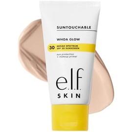 E.L.F. Skin Suntouchable Whoa Glow Spf 30, Protector Solar Y Prebase De Maquillaje Para Un Acabado Resplandeciente, Elaborado Con Ácido Hialurónico,