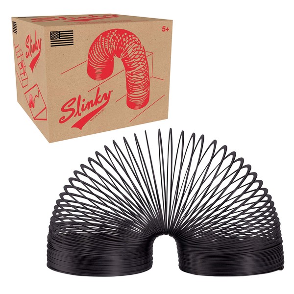 Collector’s Slinky The Original Walking Spring Toy, Black Metal Slinky