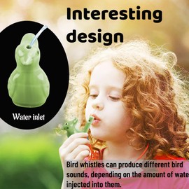 Set of 4 Ceramic Bird Whistles, ZoneYan Bird Water Pipe, Colourful, Bird Whistle Children's Set, Water Fillable, Sound of Clear Birdsong, Cute Table Decoration (A)