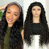 Creamily Black Curly Headband Wig for Black Women, Long Curly
