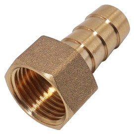 SKIR'CO 1 Piece Female Thread Barb Brass Fitting 1/2 Inch x 14 mm, Hose Barb Adapter, Hose Tail Connector, BSP Thread