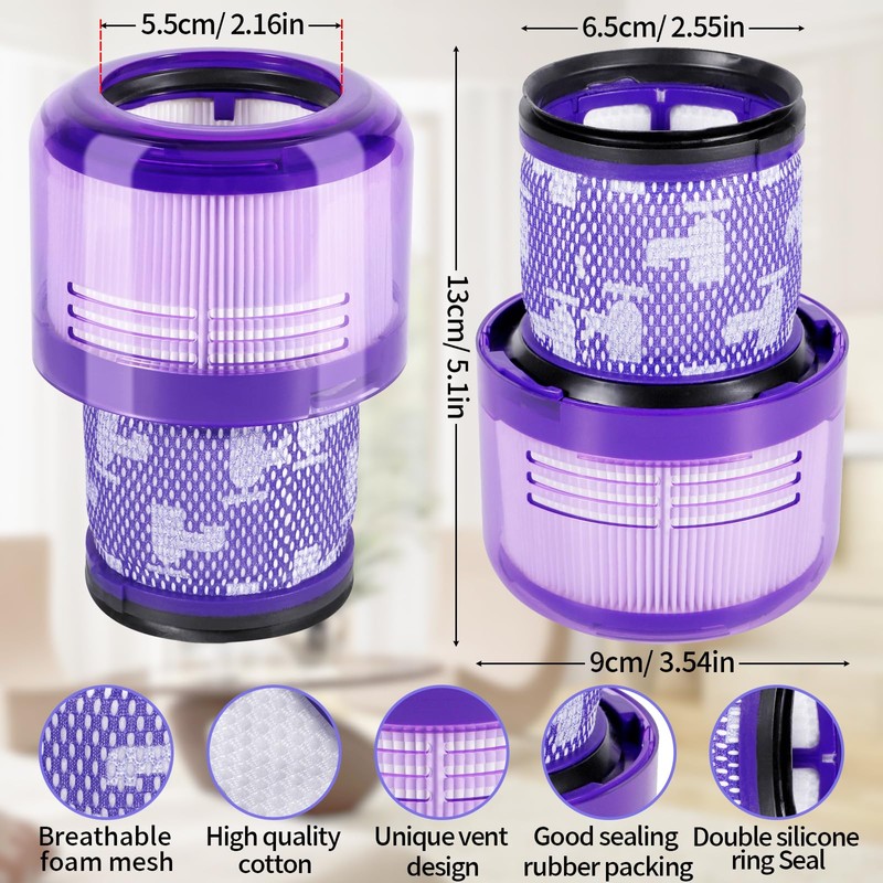 ROELLY Set of 4 Vacuum Filters for Dyson V11 V15