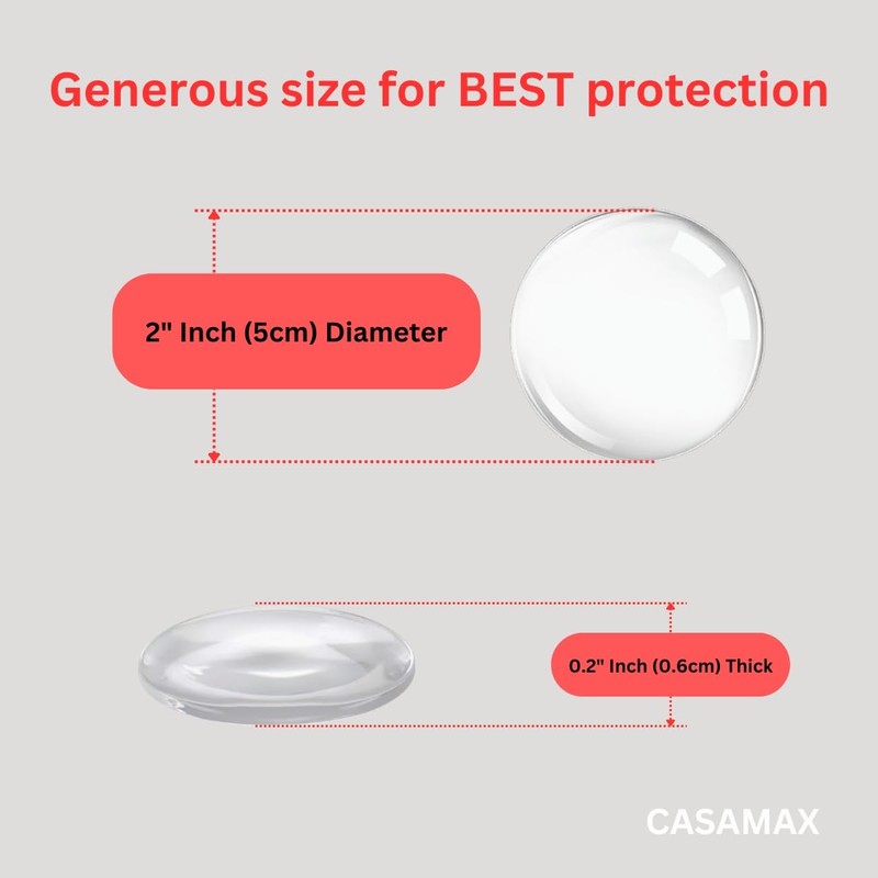 Silicone Wall Protectors & Door Stoppers: 6-Pack Clear, Self-Adhesive Bumpers