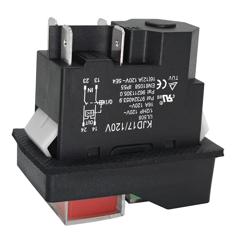 KJD17 Electromagnetic Pushbutton Switch - 120V/220V 4-Pin 16A for Garden